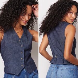 Evereve Ever Vest in Dark Rinse